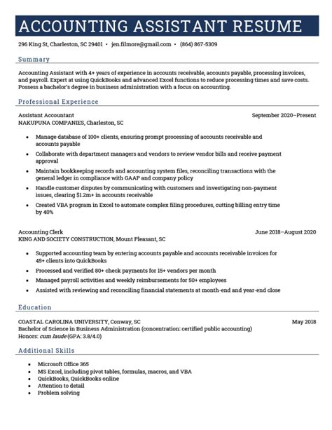 assistant accountant job description resume|9 Accountant Assistant Resume Examples for 2024